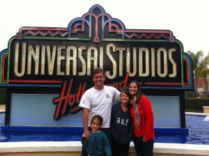 Família toda no Universal Studios