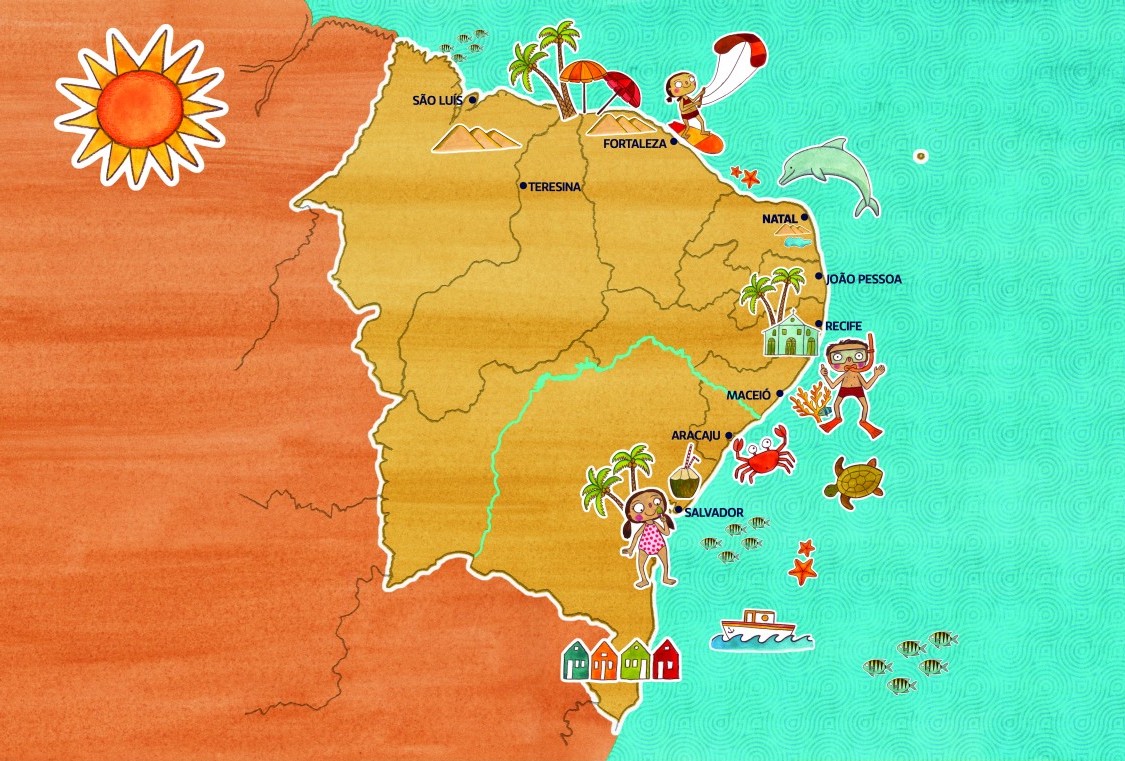 Mapa Praias Nordeste