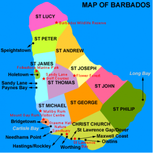 Mapa de Barbados 